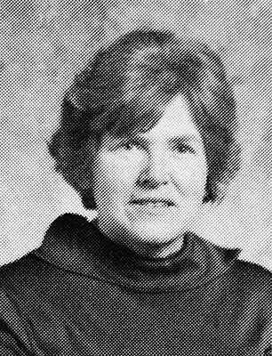 Black and white photograph of Jean Erickson from our 1977 to 1978 yearbook. It is a head-and-shoulders portrait.